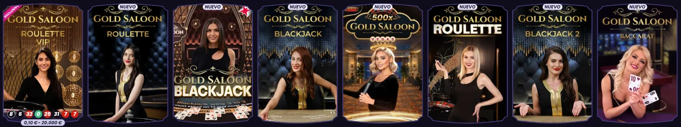 FunBet Casino Gold Saloon en Vivo FunBet Casino juegos en vivo Gold Saloon con ruleta, blackjack y bacará